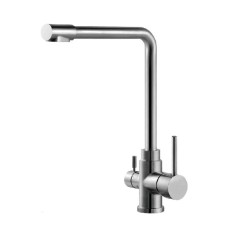 Змішувач на дві води для кухні WEZER EKO4C-01F, нержавіюча сталь