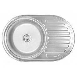 Кухонна мийка WEZER Satin 770x500x160мм з сифоном 1034807 Кухонна мийка WEZER Satin 770x500x160мм з сифоном 1034807