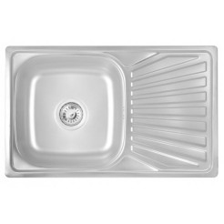 Кухонна мийка WEZER Satin 780x480x180мм з сифоном 1034810 Кухонна мийка WEZER Satin 780x480x180мм з сифоном 1034810