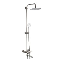 Душова система Frap F24801, поворотний вилив - перемикач на лійку, 1 режим, нержавіюча сталь