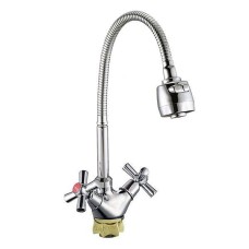 Змішувач для кухні WEZER TLH4-R722 з гнучким виливом, хром