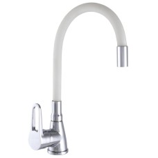 Змішувач для кухні WEZER SOP4-R045-WHITE з гнучким виливом, білий