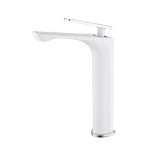 Змішувач для умивальника Frap F1058-2 високий, білий/хром