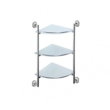 Скляна полиця кутова Frap F1907-3, 3-х ярусна, 290х290 мм