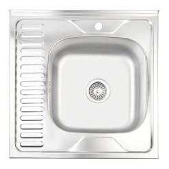 Кухонна мийка WEZER Satin 600x600x160мм з сифоном 1039012