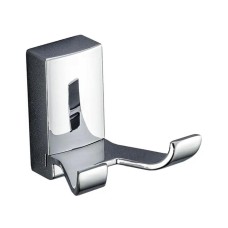 Гачок подвійний для ванної Frap F1805-2 з 2-ма накладками, білий/хром