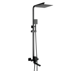 Душова система Frap F24802-6, вилив - перемикач на лійку, 1 режим, чорний