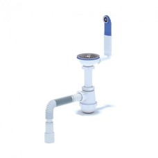 Сифон для мийки ANI-plast A0145S P15, 1 1/2 x 40 з жорстким переливом та гнучкою трубою 40 х 40/50