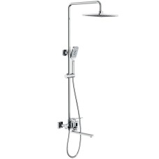 Душева система Frap F2461, поворотний вилив - перемикач на лійку, 3 режими, білий/хром