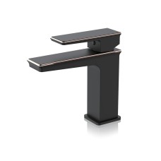 Змішувач для раковини FAOP A1006-6, чорний-золото.