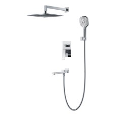 Вбудована душова система FAOP A7109, вилив - перемикач на лійку, 3-режими, хром