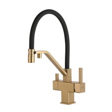 Змішувач для кухні під осмос GAPPO G4395-63 з гнучким виливом, золото