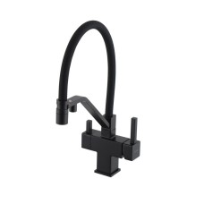 Змішувач для кухні під осмос GAPPO G4395-66 з гнучким виливом, чорний