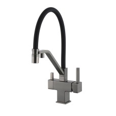 Змішувач для кухні під осмос GAPPO G4395-69 з гнучким виливом, збройова сталь