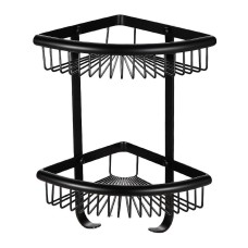 Полиця кутова FRAP F352-16, двоярусна з гачками, нержавіюча сталь, чорний