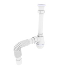 Сифон для умивальника Kronoplast 1 1/2 з різьбовим випуском і гофротрубою 40х40/50 (ST18080043)