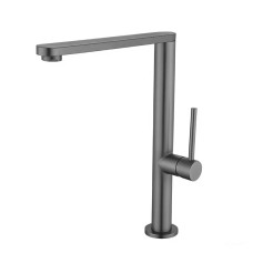 Змішувач для умивальника WEZER EKO4G-01 високий, нержавіюча сталь, збройова сталь