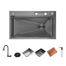 Кухонна мийка ITAL HD7246G, 720x460мм, нержавіюча сталь, сірий