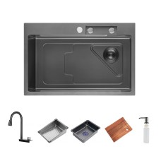 Кухонна мийка ITAL HD7246G, 720x460мм, нержавіюча сталь, сифон HD10+HD14, сірий