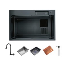 Кухонна мийка ITAL HD7545B, 750x450мм, нержавіюча сталь, чорний