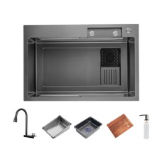 Кухонна мийка ITAL HD7545G, 750x450мм, нержавіюча сталь, сірий