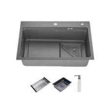 Кухонна мийка ITAL HD7546G, 750x460мм, нержавіюча сталь, сірий