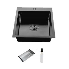 Кухонна мийка ITAL HD5050B, 500x500мм, нержавіюча сталь, чорний