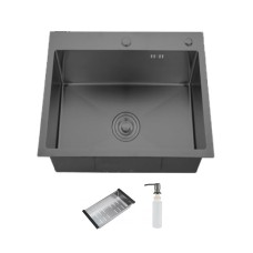 Кухонна мийка ITAL HD6050-G, 600x500мм, нержавіюча сталь, сірий