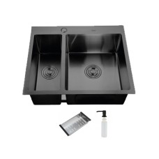 Кухонна мийка ITAL HD575485, 575x485мм, нержавіюча сталь, чорний