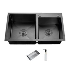 Кухонна мийка ITAL HD7541, 750x410мм, нержавіюча сталь, чорний