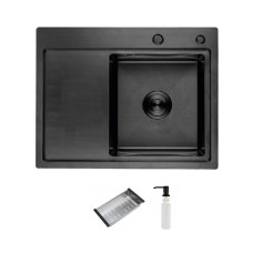 Кухонна мийка ITAL HD6350R, 630x500мм, нержавіюча сталь, права, чорний