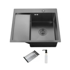 Кухонна мийка ITAL HD5851R, 580x510мм, нержавіюча сталь, права, чорний