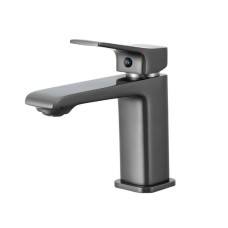 Змішувач для умивальника FRAP F1084-9, литий вилив, збройова сталь