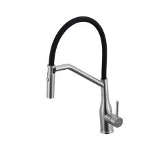 Змішувач для кухні GAPPO G4098-15 з гнучким виливом, нерж. сталь, сатин