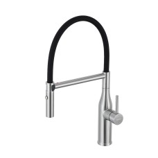 Змішувач для кухні GAPPO G4098-25 з гнучким виливом, нерж. сталь, сатин