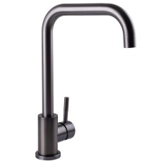 Змішувач для кухні WEZER EKO4B-01-GUNGREY, поворотний вилив, нержавіюча сталь, збройова сталь