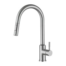 Змішувач для кухні WEZER SEN4A-01 сенсорний, поворотний вилив, нержавіюча сталь, сатин