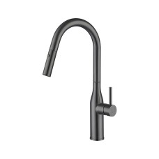 Змішувач для кухні GAPPO G4398-41 з висувним виливом, нерж. сталь, Ø35, збройова сталь