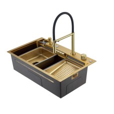 Кухонна мийка GAPPO PROFI GS 7547-13, 750х470, золотий сатин