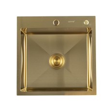 Кухонна мийка GAPPO GS5050-3 інтегрована, 500x500 мм, нержавіюча сталь, PVD, золото