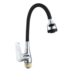 Змішувач для кухні WEZER VRL415B-07 з силіконовим виливом, Ø35, хром