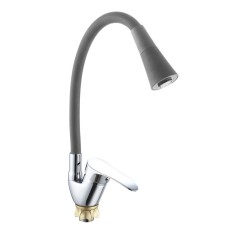 Змішувач для кухні WEZER VRL417G-04 з силіконовим виливом, Ø35, хром