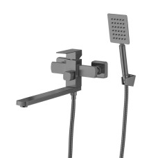 Змішувач для ванни WEZER PRO7А-02-GUNGREY з довгим виливом, Ø35, нерж. сталь, збройова сталь