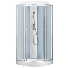 6690A/15, Sansa, гідробокс 100 х 100 см, рама сатин, скло сіре, заднє скло чорне