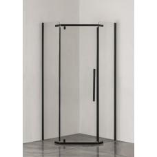 Душовий кут Sansa рама чорна, скло прозоре 6мм, 1000*1000*(120) 2000 мм