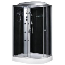TMS-886/15 L, Fabio, гідробокс з КПК, 80 х 120 см, рама сатин, скло сіре, заднє скло чорне